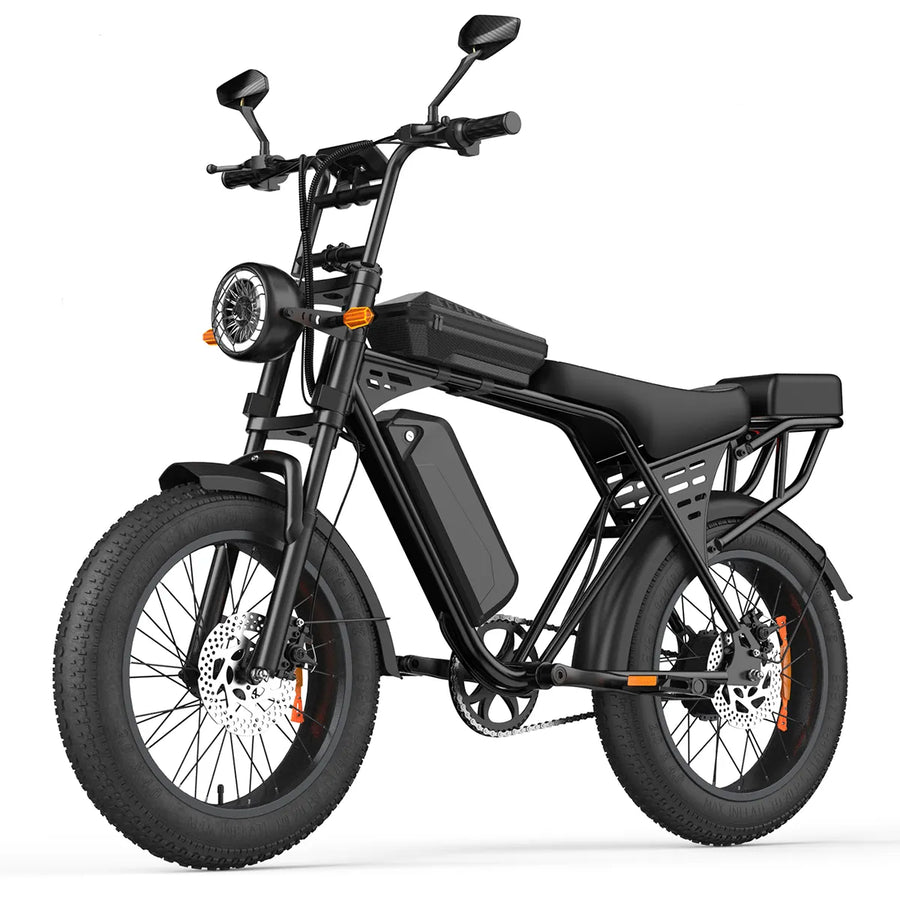 Black electric fat bike Aairsk X5 from 2026 on a white background