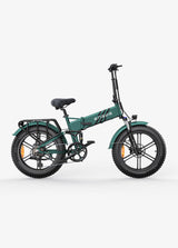 Green electric bike on a white background