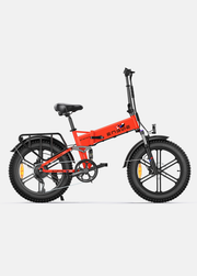 Orange electric bike with black frame on a white background