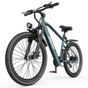 Electric bicycle with a brand logo on a white background