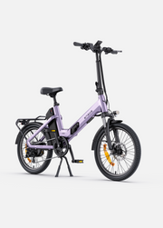 Purple electric bike on a white background