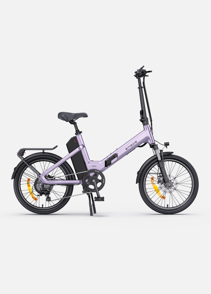Purple electric bike on a white background