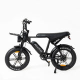 Black electric bike with 'AtlasTrek' branding on a white background