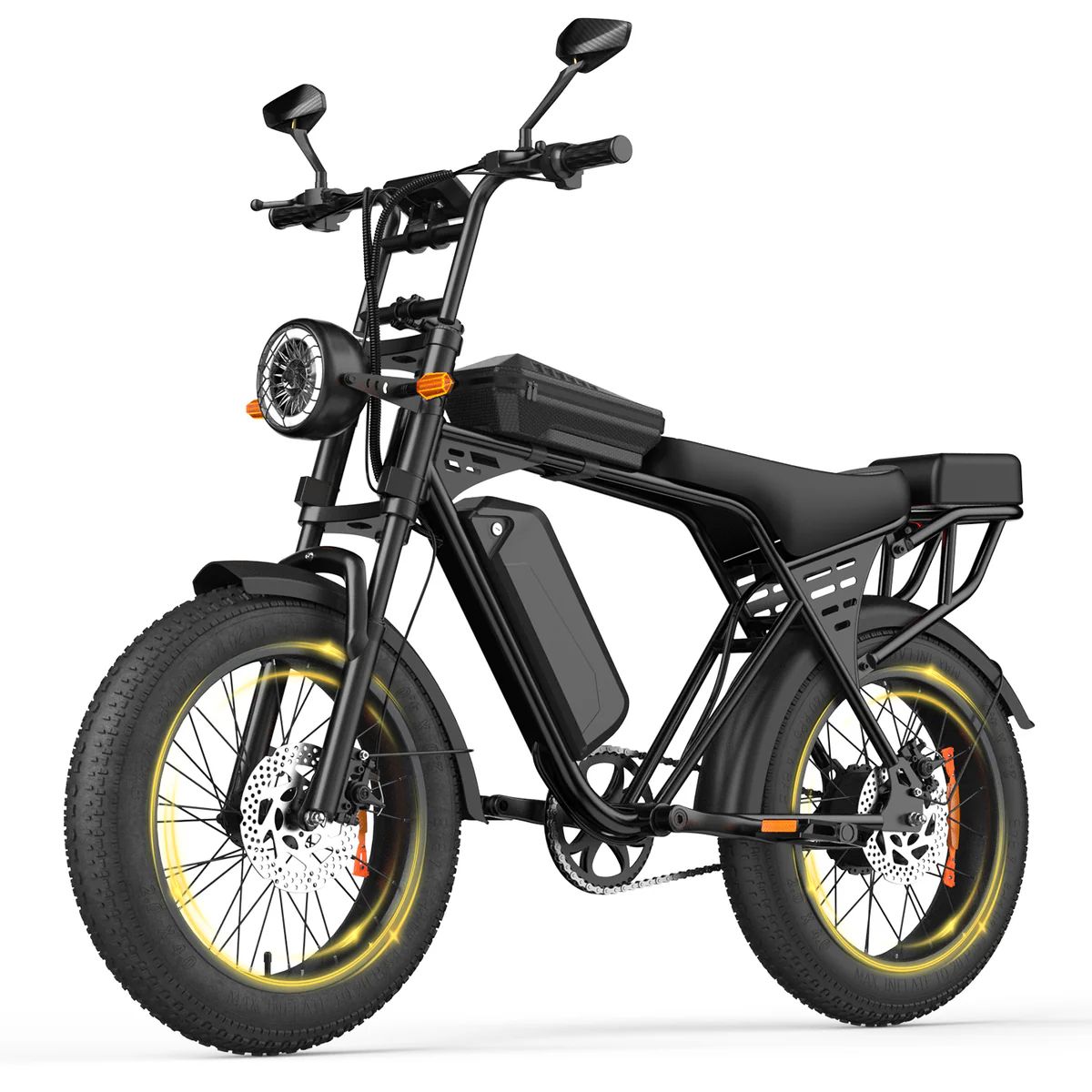 Black electric fat bike Aairsk X5 from 2026 on a white background